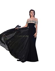 Chiffon 2015 Off the Shoulder Beaded Open-Back Crystal  Prom Dress  With a Bow(s)