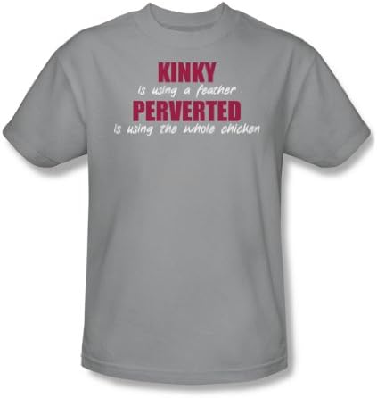 Kinky Perverted - Mens T-Shirt In Silver, Size: X-Large, Color: Silver