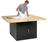 4-Station Workbench Black W/4 Vises (Double Door)