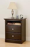Regency Espresso Tall 2 Drawer Nightstand with Shelf