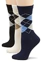 ECCO Women's 3-Pack Argyle Casual Sock