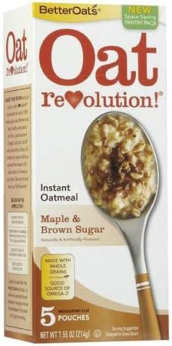 Oat Revolution Hearty Maple and Brown Sugar Oatmeal, 7.55 Ounce -- 6 per case.