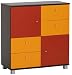 FMD 433-002_mocca/rot-orange - Kommode SOPHIA 2 - B x H x T: 80.2 x 85.5 x 37.5 cm