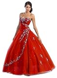 Ball Gown Formal Prom Wedding Dress #586 (8, Red)