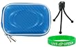 Hard Carrying Case (Candy Blue) and Spider Tripod for Casio Exilim EX-Z150RD 8MP Digital Camera Red