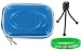 Hard Carrying Case (Candy Blue) and Tripod for JVC PICSIO GC-FM1BUS HD Camcorder Brilliant Blue