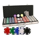Set of 500 Dice Striped 11.5 gram Poker Chips w/Aluminum Case