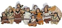 Decorative Miniature Collectable Native American Indian Porcelain Doll Collection With Various Outfit Designs 5" Set Of 12