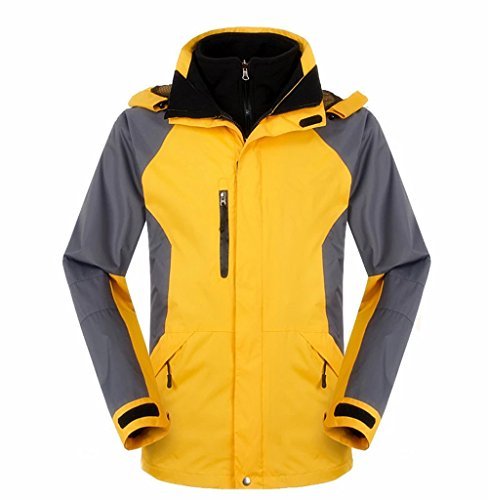 Zity men s waterproof 3-in-1 skiing jackets ski jacket yellow med…