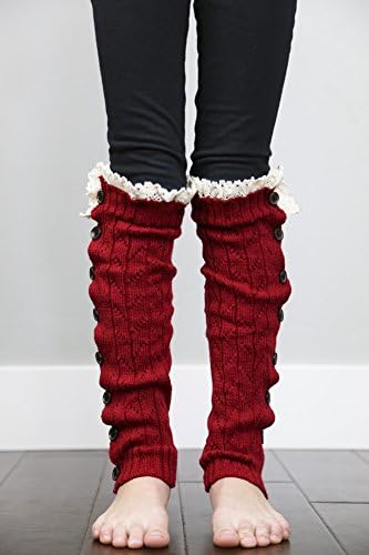 Leg Warmers for Girls Boutique Socks Brand by Modern Boho Burgundy