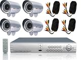 Electronics : 4 x Colour Day/Night Infrared CCD SONY Camera with Amazing 50m Night Vision & 4 Channel DVR Package with Motion Detection