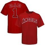 Majestic Los Angeles Angels of Anaheim Red #1 Dad T-shirt