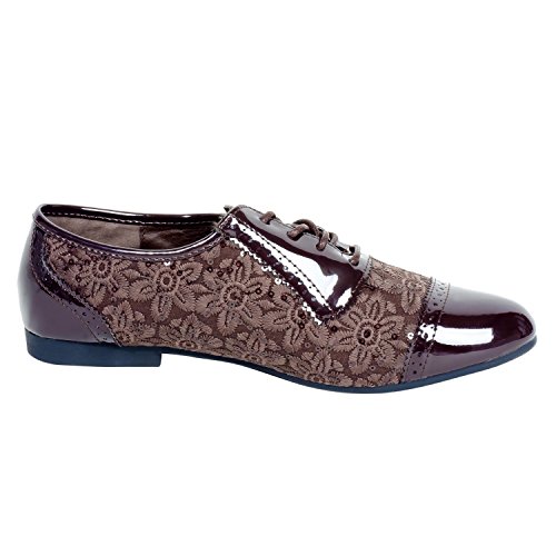 HerStyle Women's Manmade Reala Oxford Flat with Textured Print Sides