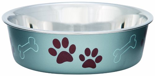 Loving Pets Metallic Bella Bowl Dog Bowl, Extra Large, 3 Quarts, Blueberry