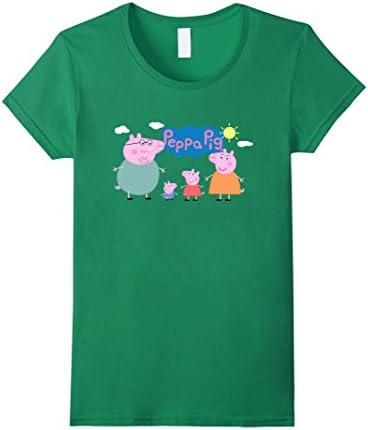 Women's Pep-pa pig Family Figure Set Shirt - Pig Mummy Daddy T-Shirt Medium Kelly Green