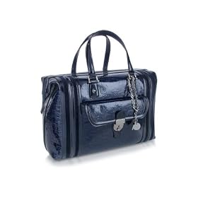 Gucci Treasure Dark Blue Patent Leather Boston Bag