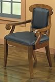 Calgary Arm Chair Black Leather Oak