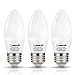 LOHAS® 6watt LED Candle Light Bulb E26 Base, 60W Equivalent, Warm White 2700k, 550lm, 180 Degree Beam, Not-dimmable, Pack of 3