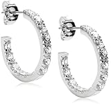 Image of Silver E1502 Cubic Zirconia Creole Earring