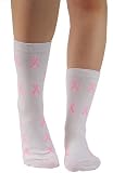 Soft and Comfortable Pink Ribbon Trouser Socks by Foot Traffic