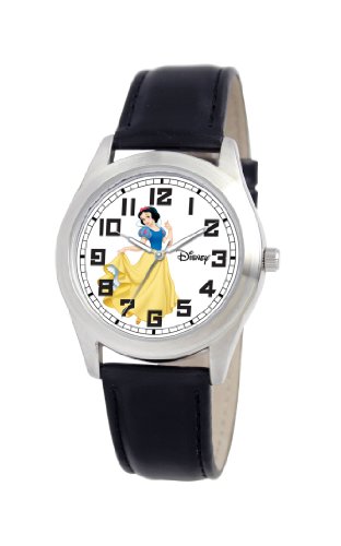 Disney Women's D160S006 Snow White Black Leather Strap Watch
