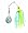 Chartreuse Head Chartreuse/Blue/Silver Skirt