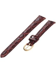 Timex Womens Q7B839 Leather Padded Crocodile Grain 13mm Brown Replacement Watchband