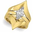 Stylish Golden Tiara Bridal Ring Guard Enhancer (Center ring is not included)