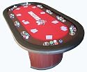 10 Person Casino Table - Burgundy Felt