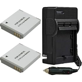 NB-6L Battery And Charger Kit For Canon PowerShot SD1200 IS SD0 130IS SD3500 IS SD4000 IS S90 S95 D10 D20 ELPH 500 HS Digital Camera - Includes Qty 2 NB6L Replacement Batteries + Battery Charger + More!!