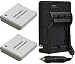 Pack of 2 NB-6L Replacement Batteries And Charger Kit For Canon PowerShot SX260 HS, SX280 HS, SX500 IS, ELPH 500 HS, D10, D20 Digital Camera + More!!