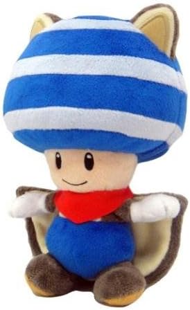 Super Mario Blue Toad Squirrel Plush Doll 8"