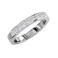 Princess Diamond Channel Set Anniversary Ring,14k White Gold (1/4ct tw SI2 I/J)