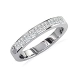 1 2ct Princess Diamond Anniversary Ring in 14k White Gold
