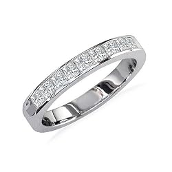 Princess Diamond Channel Set Anniversary Ring,14k White Gold (1/4ct tw SI2 I/J)