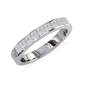 1 2ct Princess Diamond Anniversary Ring in 14k White Gold by SuperJeweler