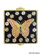 Black Butterfly Square Bejeweled Compact Mirror