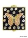 Black Butterfly Square Bejeweled Compact Mirror