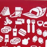 【日本製】　手ぬぐい　江戸てんオリジナル　お弁当（赤） 弁当