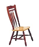Dining Chair with Scooped Seat in Nutmeg and Light Oak Finish
