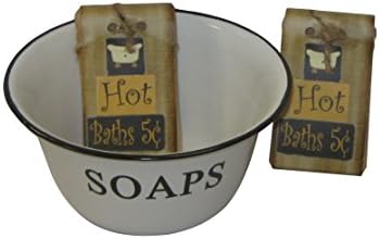 Hot Baths 5 Cents Citrus Melody Bar Soap with Enamelware Bowl Gift Set (3 Items)