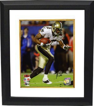 Marques Colston signed New Orleans Saints 8x10 Photo (Super Bowl XLIV) Custom Framed- Colston Hologram