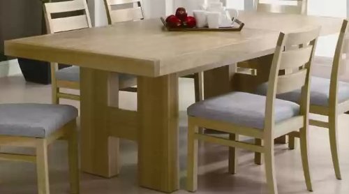 #Reviews Wood Dining Table with Pull Out Extension Leaf in Light Ash ...