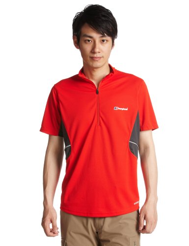 Berghaus Active Baselayer, Herren Kurzarmhemd mit Reiverschluss, enganliegend - Blaze Red  Preisvergleich