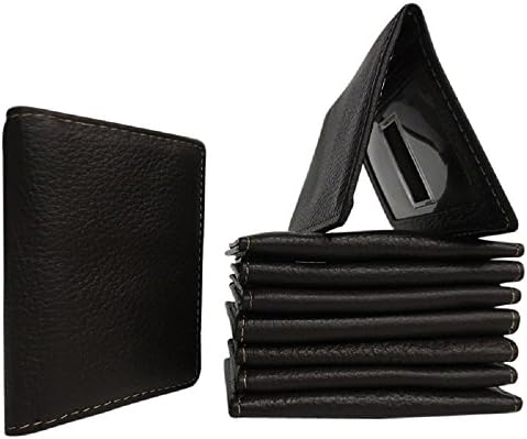 Slim Credit Card Wallet for Men: Luxury Brown Leather, Bifold ID Card window for women