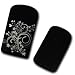 Handywelt-niefern Handy Tasche Neopren M5 Schwarz mit Wei�e Blumendekoration f. Samsung S5230 Star, S3650 Corby, F480, F480i, S5620 Monte