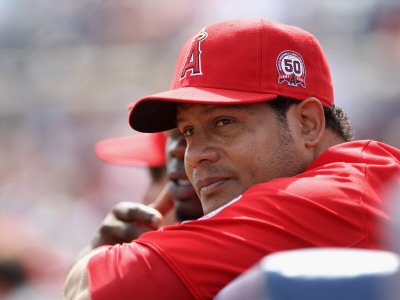 Los Angeles Angels of Anaheim v San Diego Padres, PEORIA, AZ - MARCH 15: Bobby Abreu Photographic Poster Print by Christian Petersen, 24x32