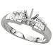 14K White Gold Channel Set Baguette Cut Diamond Semi Mount Engagement Ring (0.25 ctw)