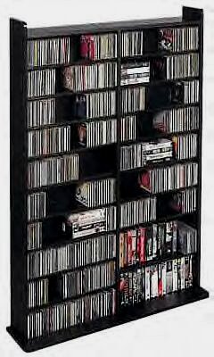 CD / DVD / VHS 1000 Media Storage Floor Rack in Black Finish