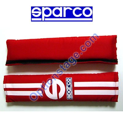 Sparco (2 Inch) 77 Line Red Color Seat Belt Shoulder Harness Pad